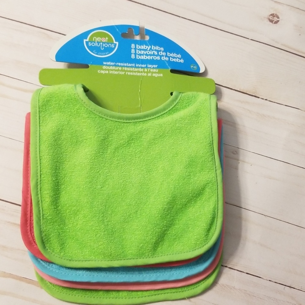 Neat Solutions 5 Pack colorful terry Bibs